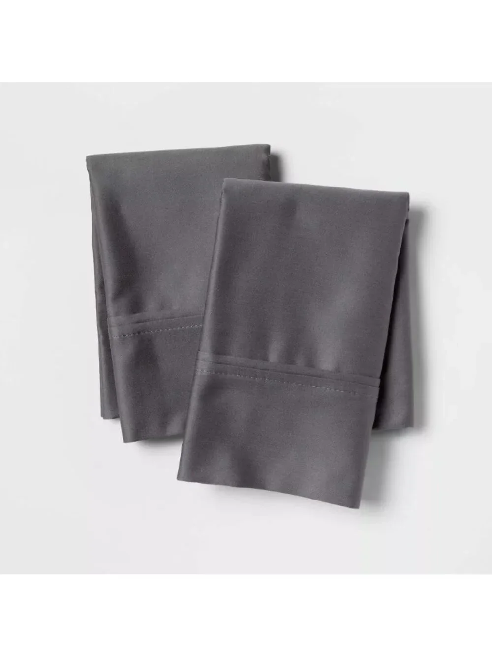 Threshold Sateen Cotton Solid Dark Gray 2 Pillowcase Set Standard 20